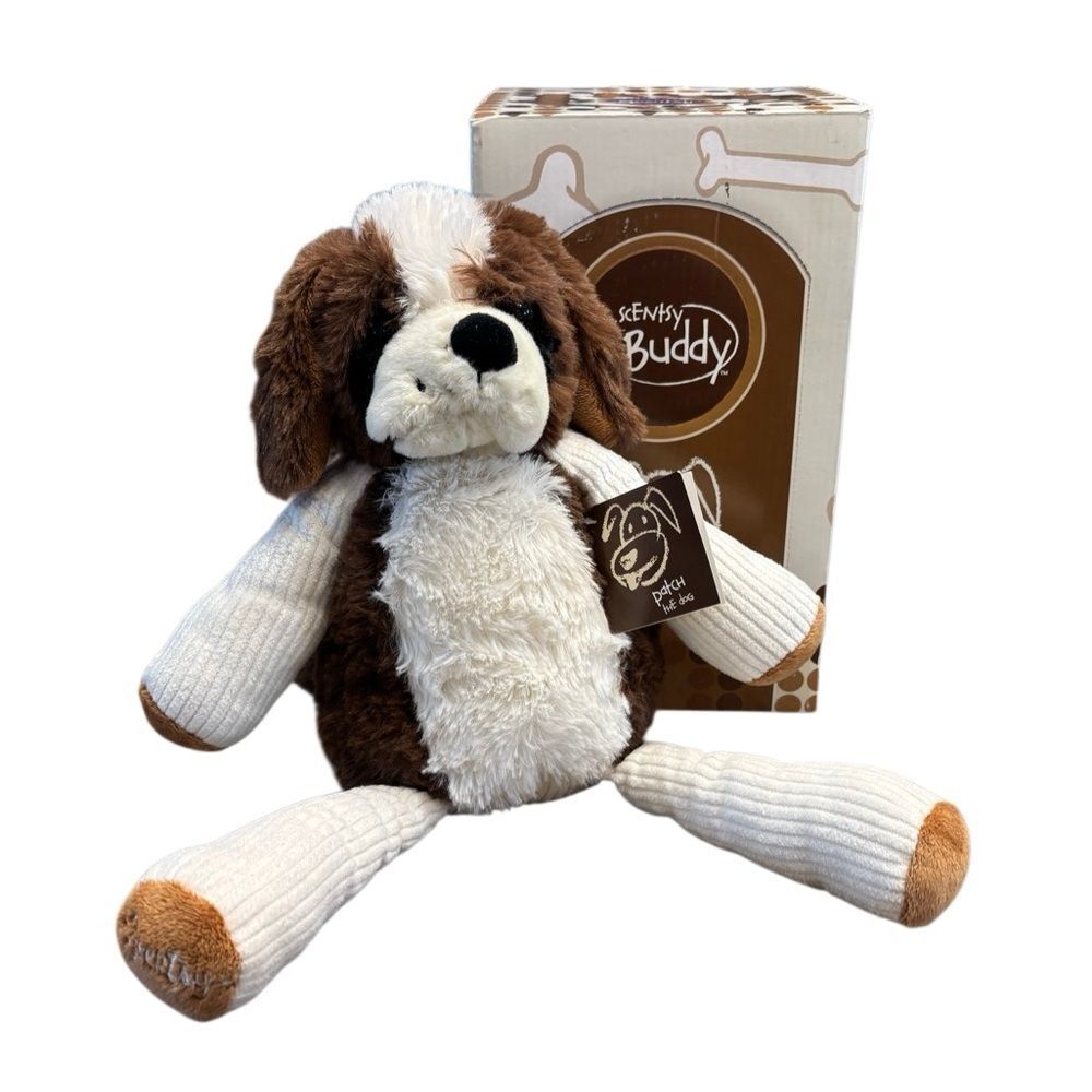 Scentsy Buddy “Patch the Dog” Plush w/ Box Retired Collectible